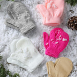 Boao 5 Pairs Toddler Mittens Magic Stretch Black Kids Winter Knitted Gloves Multicolor Newborn Warm Gloves for Boys and Girls(Pink, White, Gray, Brown, Rose Red,Pink, White, Gray, Brown, Rose Red)