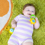 Bright Starts Soother Pals Easy-Grasp Teether Toys, 2-Pack Lion and Elephant Characters, BPA Free, Unisex, Ages Newborn +