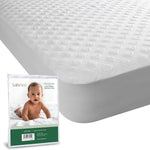 SafeRest Waterproof Queen Size Mattress Protector - Fitted with Stretchable Pockets - Machine Washable Cotton Mattress Cover for Bed