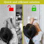 Door Lever Locks (4 Pack) - Prevents Toddlers from Opening Doors - Durable ABS with 3M Adhesive - Easy One-Hand Operation for Adults, No Tools Needed