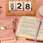 Hoci Poci Diary with Lock and Keys for Girls Gift Ideas, 360 Gold Edged Pages Journal for Women, B6 Refillable Notebook for Writing with Pen and Bookmark (Garden Pink)