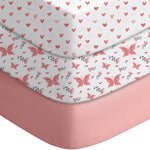 Yoofoss Baby Crib Sheets for Boys Girls, Fitted Crib Sheet 3 Pack for Standard Crib and Toddler Mattress, Super Soft Microfiber Baby Sheet 28x52x8in Butterflies