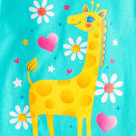 The Children's Place,Baby Girls,and Toddler Animal Short Sleeve Graphic T-Shirts,Multipacks,Bunny/Unicorn/Giraffe 3-Pack,12 Months,18 Months