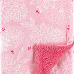 Hudson Baby Unisex Baby Plush Mink and Sherpa Blanket, Pink Floral, One Size