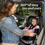 Graco EasyTurn 360 2-in-1 Convertible Car Seat, 360 Degree Rotating Infant to Toddler Rotating Car Seat, 2 Modes Forward and Rear Facing, Slim Design, Cyran