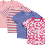 Hanes Baby Short Sleeve Flexy Soft Stretch Expandable Shoulder T-Shirt (4 Pack)