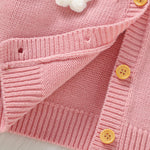 Toddler Baby Girl Sweater Floral Cardigan Knit Long Sleeve Coat Cute Fall Winter Outfits Clothes Infant Newborn (Pink, 6-9 Months)