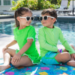 RUGGEDBUTTS® Baby/Toddler Boys Long Sleeve Rash Guard Swim Shirt w/UPF 50+ - Neon Honeydew, 3-6m