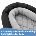 Pro Goleem Car Seat Head Support Infant, Soft Infant Car Seat Insert, 2 in 1 Carseat Head Support for Newborn, Perfect for Car Seat, Stroller, Swing, Bouncer, Gray and Black