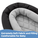 Pro Goleem Car Seat Head Support Infant, Soft Infant Car Seat Insert, 2 in 1 Carseat Head Support for Newborn, Perfect for Car Seat, Stroller, Swing, Bouncer, Gray and Black