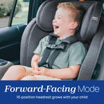 Chicco OneFit LX ClearTex All-in-One Car Seat with LeverLock Installation, Slim Design, Convertible Car Seat, Seat for Infants and Children 5-100 lbs, Smoke/Grey
