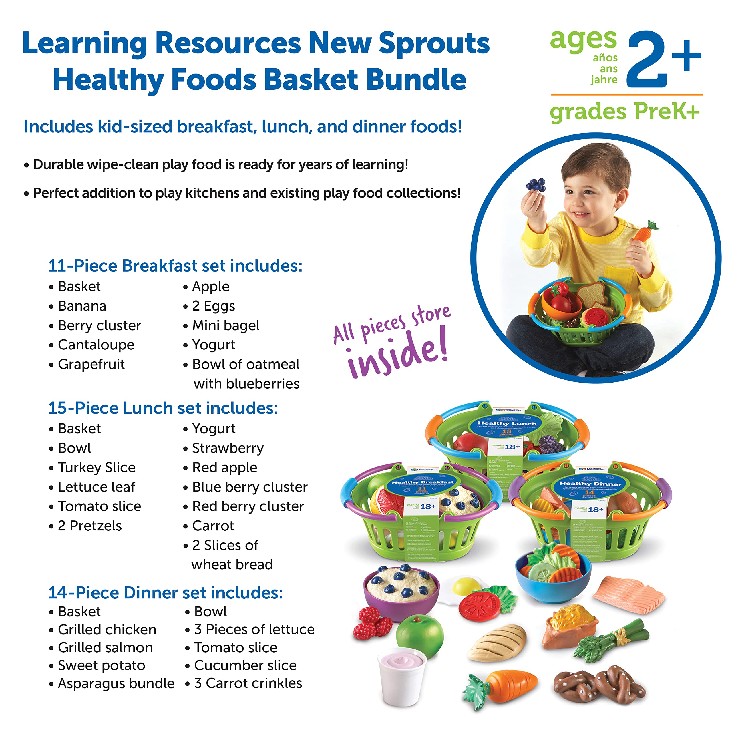 Learning Resources New Sprouts Healthy Foods Basket Bundle - Learning ...