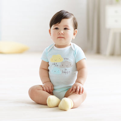 Gerber Unisex Baby 5-Pack Short Sleeve Variety Onesies Bodysuits Clouds 0-3 Months