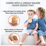 hegen Baby Bottles - Anti Colic Baby Bottles Wide Neck - Breastfeeding System 5 oz with Slow Flow Teats (2 Pack)
