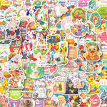 Holographic Easter Stickers, 100 Pcs Cute Easter Egg Stickers Bulk for Kids, Water Bottle Stickers Waterproof Vinyl Phone Skateboard Laptop Stickers, Aesthetic Sticker Packs for Girls Teens