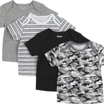 Hanes Baby Short Sleeve Flexy Soft Stretch Expandable Shoulder T-Shirt (4 Pack)