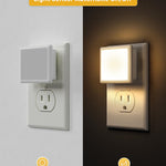 L LOHAS LED Night Lights Plug into Wall 2-Pack, 0.3W Plug in Night Light, Dusk to Dawn, 3000K Soft White, Bright Nightlight Auto-On/Off, for Adults Kids Room Bedroom Bathroom Hallway Kitchen, Non-Dim