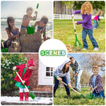 Duckura Kids Gardening Tools Set - 7pcs Wheelbarrow Set for Kids with Shovel, Rake, Leaf Rake, Summer Outdoor Yard Digging Weed Birthday Gifts Toys, Easter for Boys Girls Age 2 3+ Years(Green)