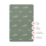 Babyletto 100% Organic Cotton All-Stages Bassinet Sheet, GOTS-Certified, Fitted 360°, Ultra-Soft and Breathable Muslin - Ocean Waves