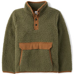 Gymboree,Boys,and Toddler Long Sleeve Half Snap Sherpa Pullover,Olive,7