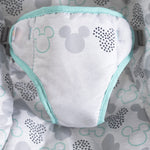 Bright Starts Mickey Mouse Comfy Disney Baby Bouncer in Cloudscapes Includes -Toy Bar with 3 Cute Toys, Plays 7 Soothing Melodies w/Auto Shut-Off, Age 0-6 Months