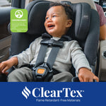 Chicco Fit360 ClearTex Rotating Convertible Car Seat with 360 Degree Rotation for Rear-Facing and Forward-Facing, LeverLock Self-Tensioning Lock System, Obsidian/Black