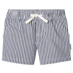 Gerber Baby Toddler Unisex Stretch Chino Shorts, Navy Stripe/Khaki, 0-3 Months