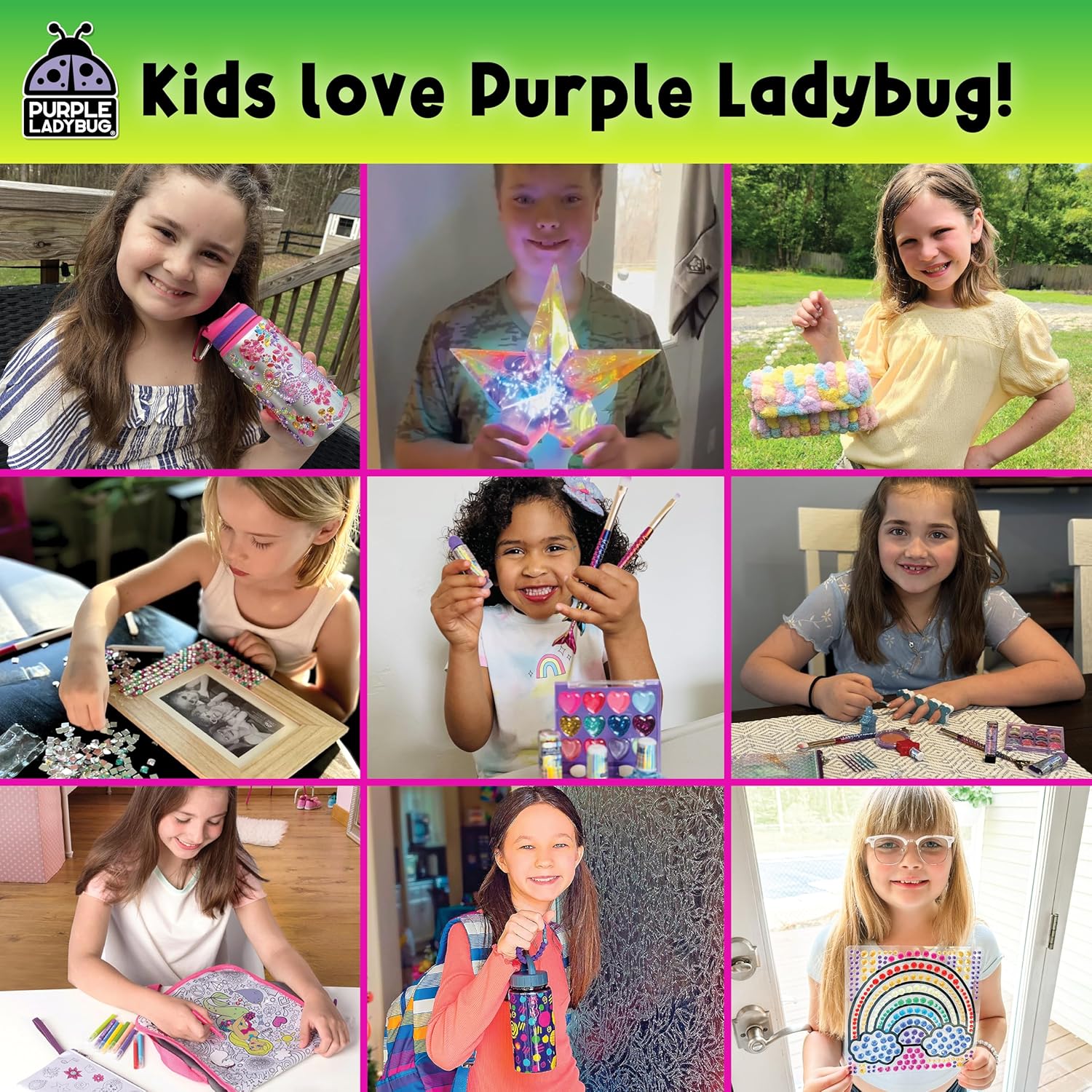 PURPLE LADYBUG Rainbow Scratch Art Paper, 79 PCS Creative Drawing Paper & Stencils - Arts and Crafts for Ages 4-12, Kids Craft Activity Set for Summer, Wedding, Travel, Birthday Party Games, Camping