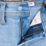 CULTURA Baby Boys Toddler Jeans, Elastic Waist Slim Wash Basic Stretch Denim Pants Jeans for Boys, Light Blue - Stretch Denim, 2T