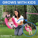 Disney Minnie Mouse 2-in-1 Outdoor Swing by Delta Children – for Babies and Toddlers – Full Bucket Seat