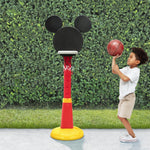 Delta Children Disney Mickey Mouse Plastic Basketball Set - Includes Basketball Hoop, 1 Basketball and Ball Pump, Red/Black