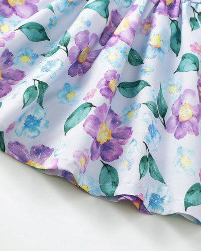 Baby Girl Dresses 6 9 12 Month Girl Clothes Summer Toddler Ruffle Purple Short Sleeve Boho Swing Sundress Infant Spring Casual Dress Two Piece Outfit