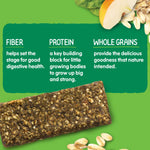 Happy Tot Organics Fiber & Protein Soft-Baked Oat Organic Toddler Snack Apple & Spinach, Organic Gluten Free Kosher Non-GMO, 4.4 Ounce Bars (pack of 5)