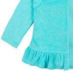 Gerber Baby Girls Toddler Zipper Hoodie Terry Swimsuit Swimwear Cover Up, Aqua, 0-3 Months US