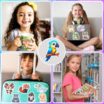 RINAVO 100 PCS Water Bottle Stickers for Kids Waterproof Cute Stickers for Water Bottles No Duplicates Animal Stickers for Kids Laptop, Water Bottle, Party Favor & Classroom Reward