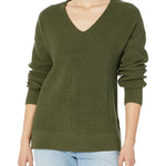 GAP Women's Maternity Cotton V-Neck Sweater True Black Medium