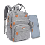 BabbleRoo Diaper Bag Backpack - Baby Essentials Travel Tote - Multi Function Water Resistant Diaper Bag, Travel Essentials Baby Bag with Changing Pad, Stroller Straps & Pacifier Case - Dark Gray