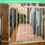 Ingenuity The Stairway+ 46W Series, 32"-48" Wide, 32.5" Tall, Baby Gate for Stairs, Dog Gate Indoor with Door for Banister to Banister Installation - White Metal