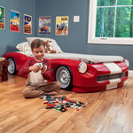Step2 Roadster Toddler-to-Twin Bed, Crib to Twin Transition Race Car Bed, Adjustable, Ages 3+ Years Old, Easy Assembly, Red