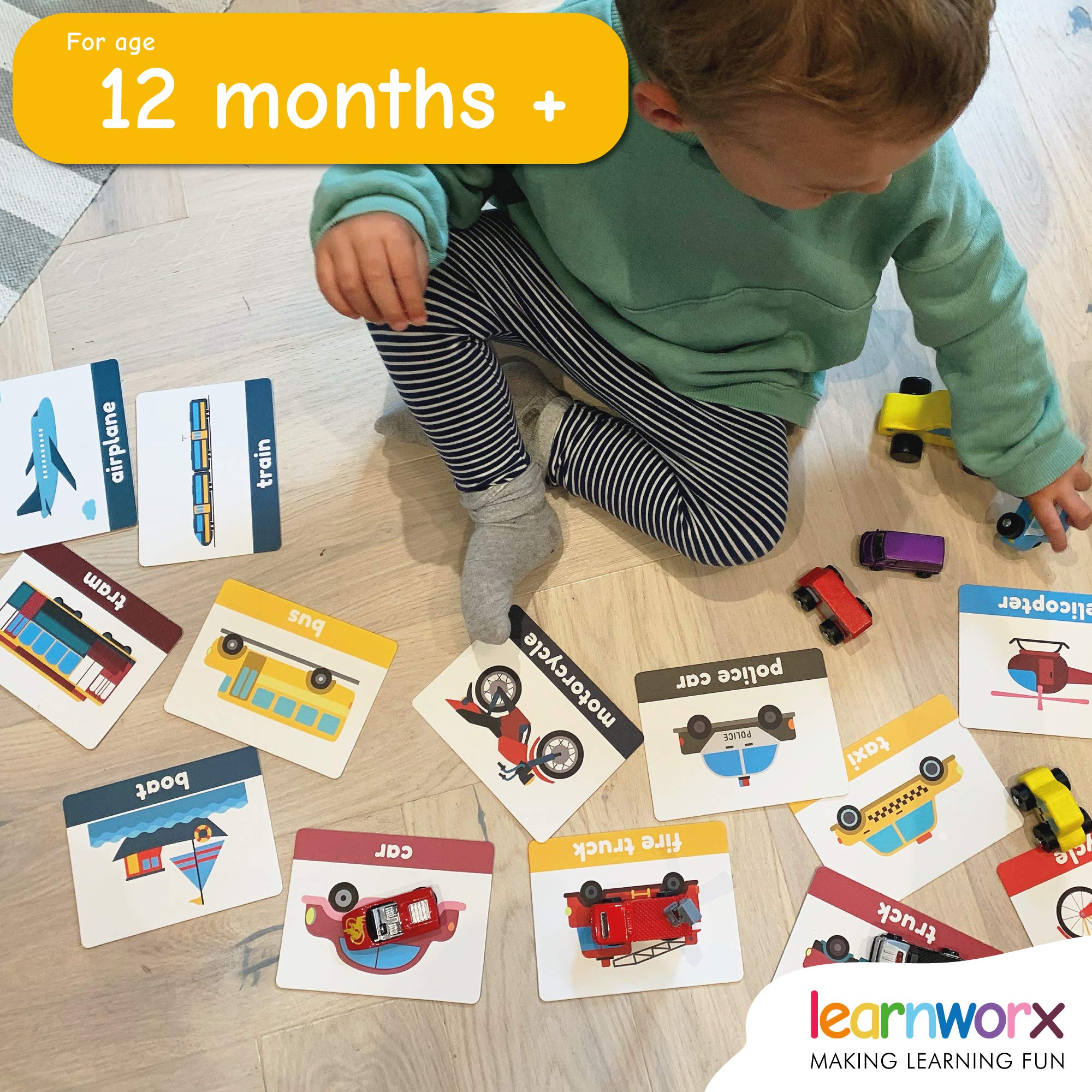LearnWorx 101 Baby Flash Cards for Toddlers 1-3 - Educational Flash ...