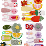 56PCS Toddler Hair Accessories Set: Colorful Rainbow Barrettes, Pins, Candy Fruits, Butterflies for Kids' Stylish Hairstyles