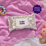 Hello Bello Premium Wipes, Designed for Sensitive Skin with Chamomile & Aloe Extracts, Playful Sketches (9 Resealable Packets = 540 Total Wipes)