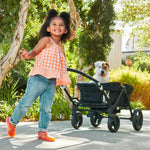 Munchkin Collapsible Wagon for Kids, Foldable, Ultra-Compact and Lightweight Stroller Wagon, All-Terrain Wheels, Adjustable Sun Canopy - Holds Up to 2 Passengers, Black