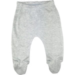 123 Bear Baby Soft Cotton Spandex Pants with Feet (BlWhG 3pk, 0-3 Months)