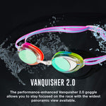 Speedo Unisex-Child Swim Goggles Vanquisher 2.0 Junior, Mirrored Blue