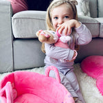 OUOZZZ Soft Baby Doll for Girls - My First Baby Doll Birthday Gifts for Girls Plush Rag Dolls Tulip Pink Dress Toy for Toddlers Kids Infants 10"