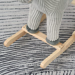 Qaba Kids Rocking Horse for Toddler 3-5, Plush Ride on Horse Wooden Rocker with Realistic Sounds, Gray