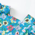 Baby Girl Clothes 12 18 Months Blue Baby Dresses Girl Summer Short Sleeve Sundress Cute Infant Floral Beach Dressess Boho 1 Year Old Girl Outfit