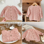 Curipeer Baby Girls Knitted Cardigan Infant Hollow Thin Outerwear Sweaters for Autumn and Spring 3T