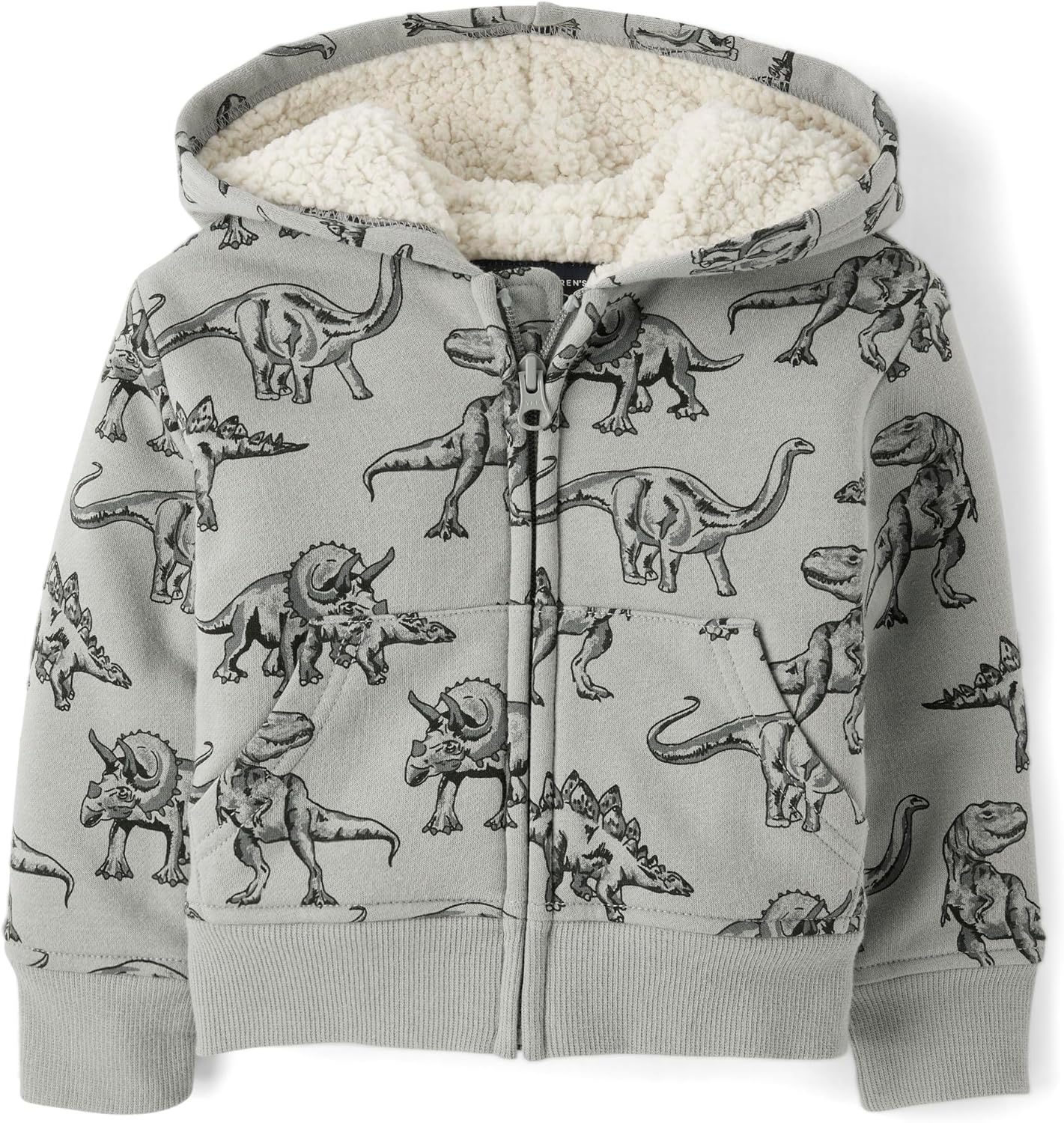 And Toddler Long Sleeve, Sherpa Lined, Zip-front Hoodie Sweatshirt